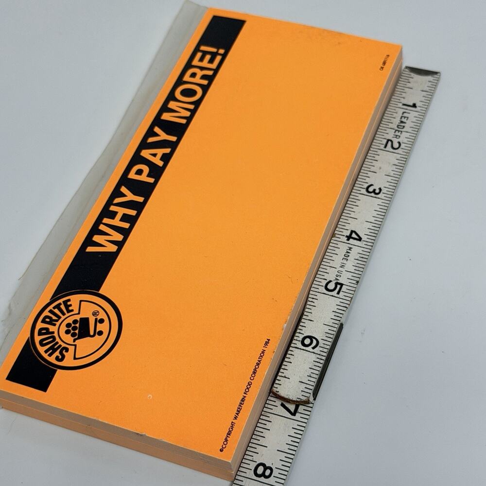 40 Vtg Shop Rite Sale Tags Signs Advertising Price 1984 Wakefern Orange Neon 8"